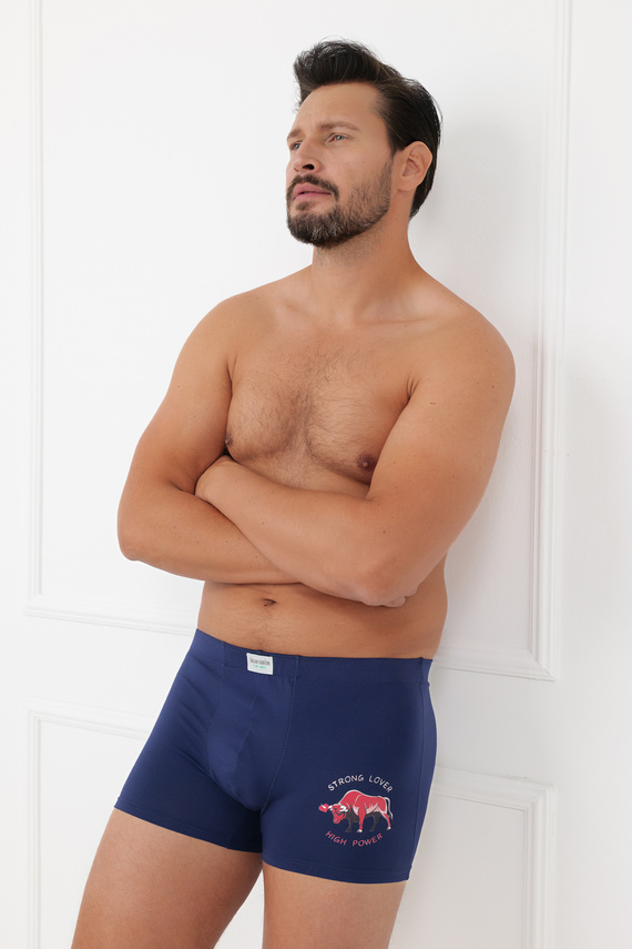 Bokserki męskie Fernando Italian Fashion bawełna elastan dopasowane-granatowy