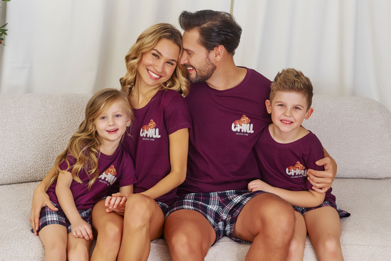 7202 "Chill" Piżama dziecięca Unisex Doctor Nap - burgundy