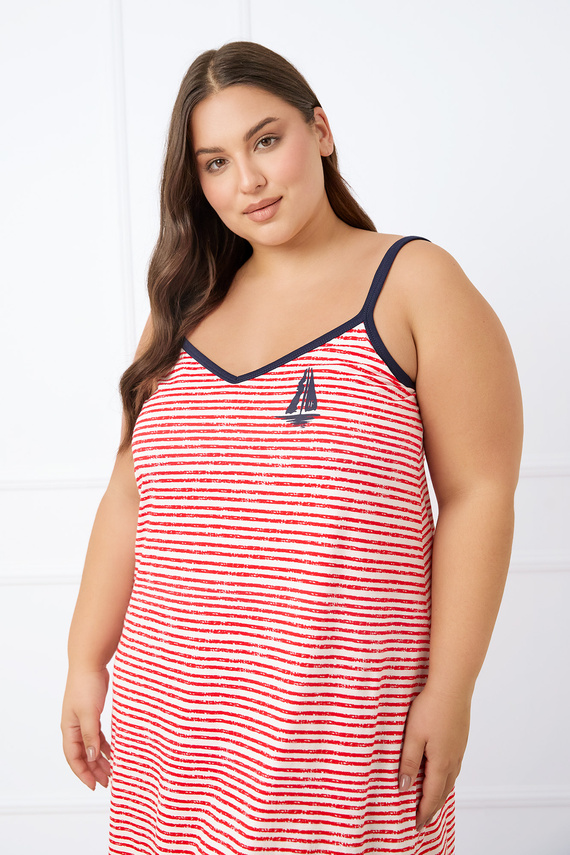 Flota koszula damska, wąskie ramiączko Italian Fashion - druk czerwony