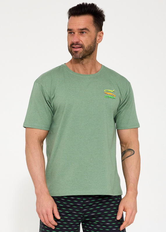 326/202 Piżama Męska Cornette Crocodiles 2 – Bawełniana | Krótki Rękaw + Spodenki | Komfortowy Sen | Modny Nadruk