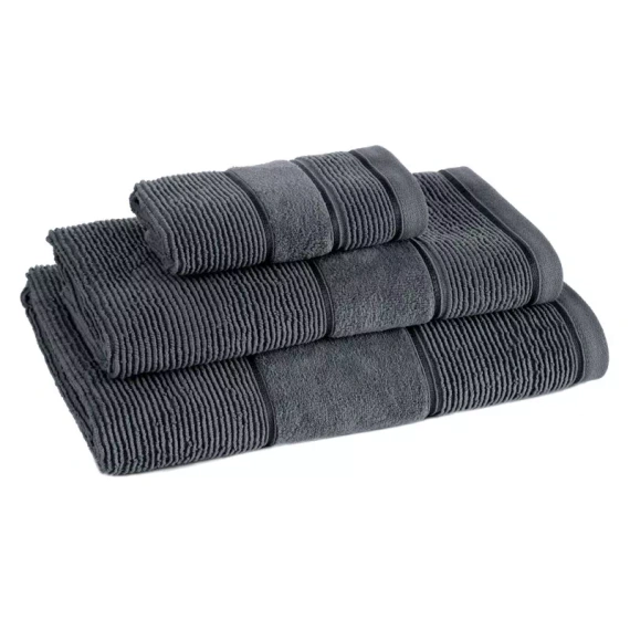 Komplet ręczników Emma Eurofirany stalowy 3 szt 30x50 50x90 70x140 500 g/m²