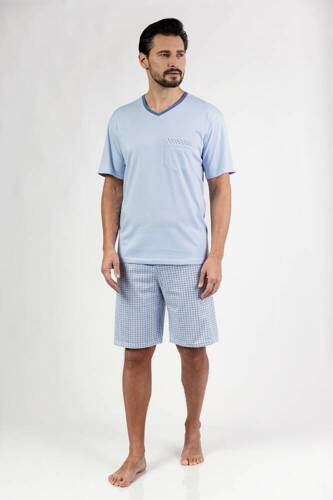 482 Piżama męska Regina -niebieski