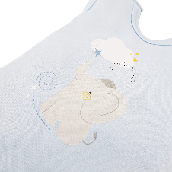 Mellow Śpiochy niemowlęce z nadrukiem Ewa Klucze- niebieski