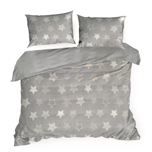 Flano 4 pościel welurowa gwiazdki Eurofirany szary