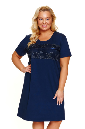 7329 Koszula nocna plus size Doctor Nap – wygoda i kobiecy styl na noc - navy
