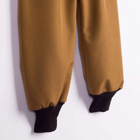 Nicol Spodnie 229053 softshell dziecięce polar wysoki pas ściągacze- oliwkowy