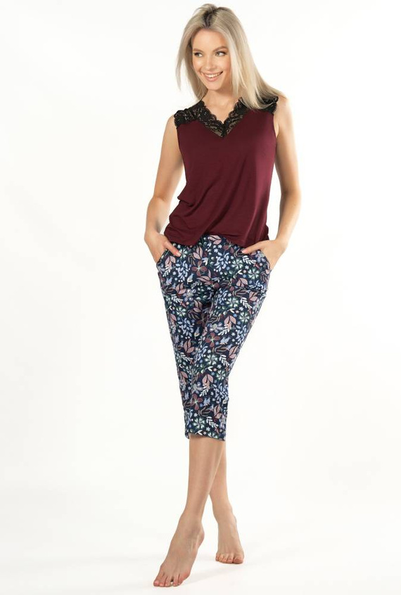 Margot Mix&Match Spodnie piżamowe Nipplex Druk - granatowy