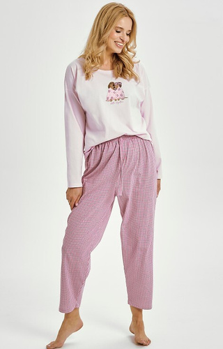 3434 Elisa Piżama damska Taro – 100% bawełna, długi rękaw, nadruk pieski