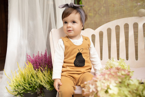 Tres Bien Ogrodniczki dla dziewczynki Pinokio - żółty