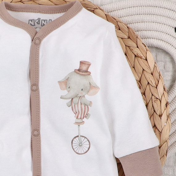 ABN-5586 Circus Pajac niemowlęcy Nini – 100% bawełna organiczna, antyalergiczny, polska produkcja