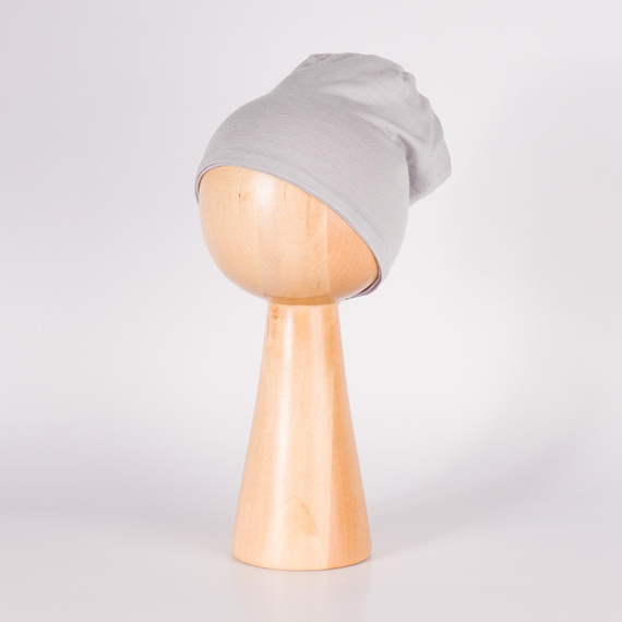 229110 Nicol Czapka Merino 100% wełna dziecięca dwuwarstwowa- szara