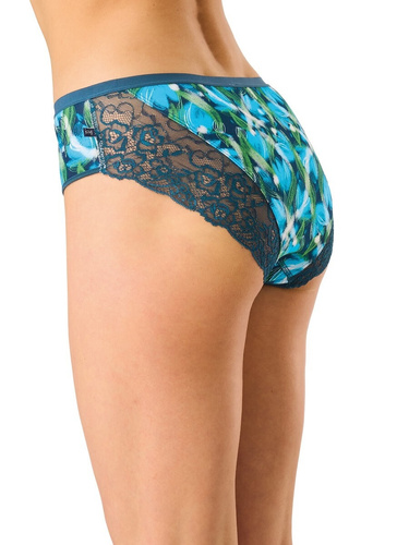 Figi damskie LPC 572 Key midi bikini bawełna z koronką niebiesko-morskie 2-pak