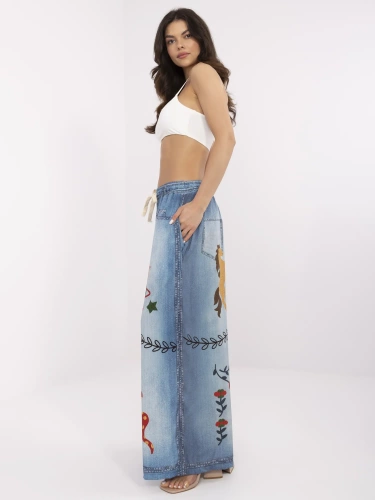 DHJ-SP-19183-9.54 Spodnie damskie Paris niebieski