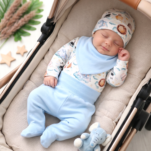 ABK-0050 Komplet niemowlęcy Little Dreamers Nini bawełna organiczna OEKO-TEX delikatny PL
