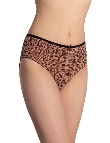 Figi Lama L-122 BI-67 3-pak – bawełniane figi bikini czarno-brązowe