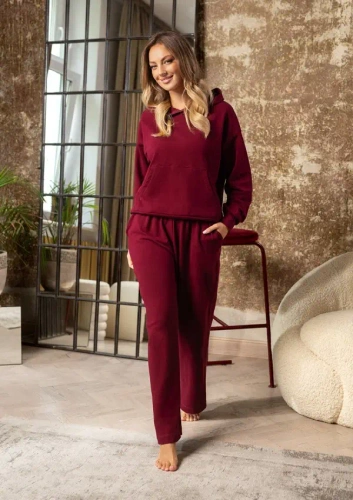 DK-K-B8 Dresowy komplet damski Dkaren - bordowy
