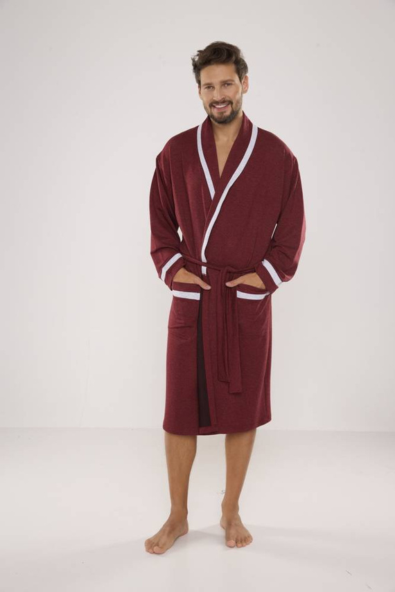 564 Bruno szlafrok męski De Lafense - bordo