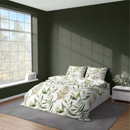 5030 A Pościel z mikrofibry liście Detexpol pudrowy zielony