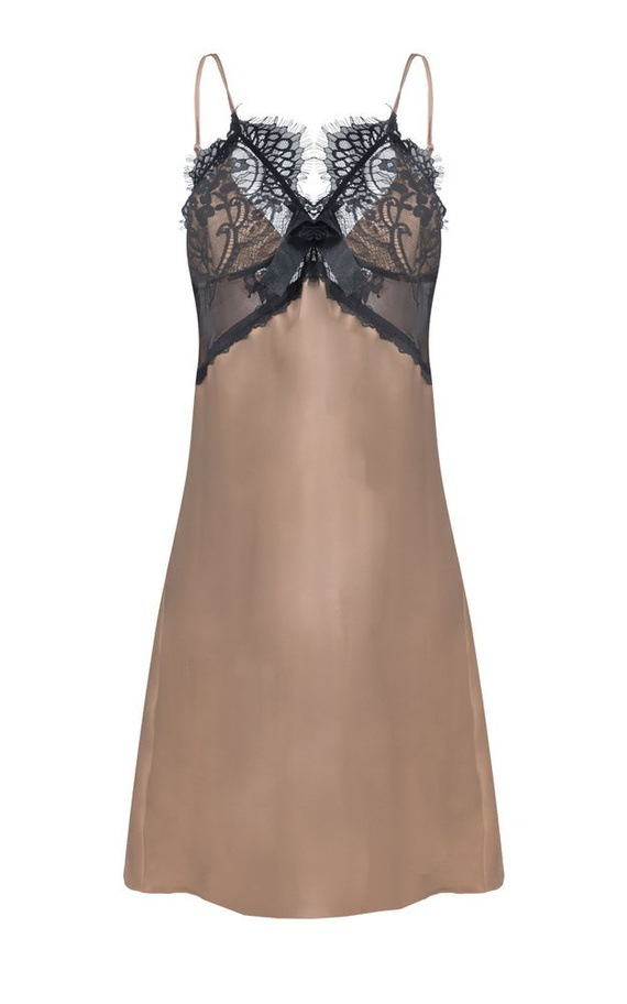 Beatrice Halka satynowa koszulka damska DKaren - jasny brąz