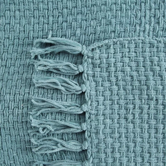 Suzi Koc narzuta tkana z frędzlami Eurofirany miętowy