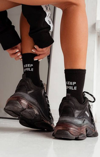 0200-095 Keep Smile Skarpety damskie Milena -czarny