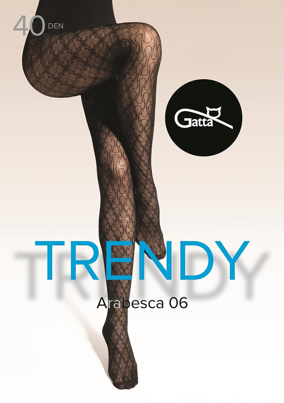 Arabesca 06 Rajstopy Gatta – 40 den, dekoracyjny wzór, matowe