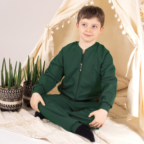 141295 Bluza dresowa zapinana na zamek Nicol - zielony