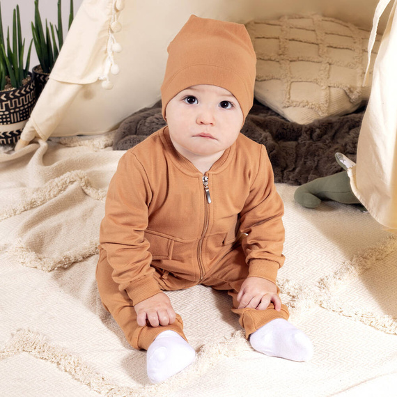 206276 Bruno Bluza dresowa zapinana na zamek Nicol - karmelowy