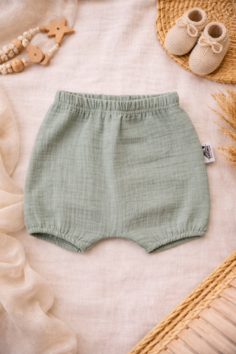 Bloomersy niemowlęce Just Muslin 40235M Makoma mint– muślin 100% bawełna, na gumce