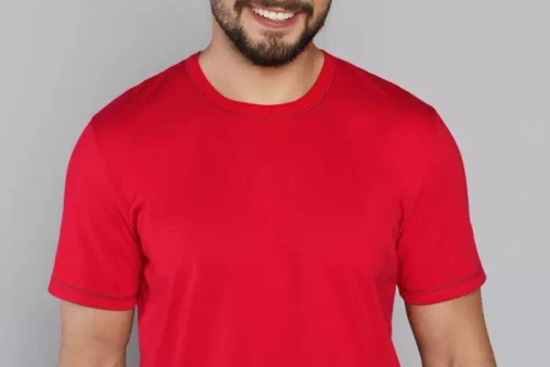 Narwik Piżama Męska krótki rękaw, spodenki Italian Fashion- czerwony/druk