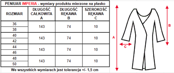 86664 Imperia Szlafrok peniuar Mewa - morelowy
