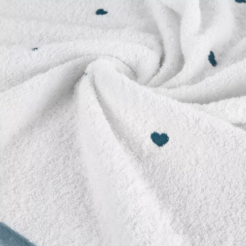 Baby 58 Serca niemowlęce okrycie kąpielowe Eurofirany biały/niebieski 