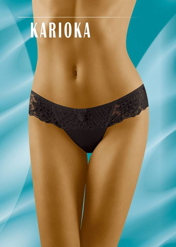 Karioka Stringi damskie Wol-Bar - czarny