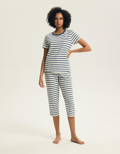 Piżama damska 45316 Eulana 100% bawełna 7/8