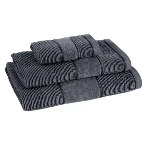Komplet ręczników Emma Eurofirany stalowy 3 szt 30x50 50x90 70x140 500 g/m²