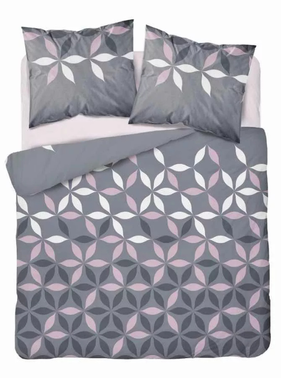 5024 A Pościel z mikrofibry kwiatki Detexpol szary