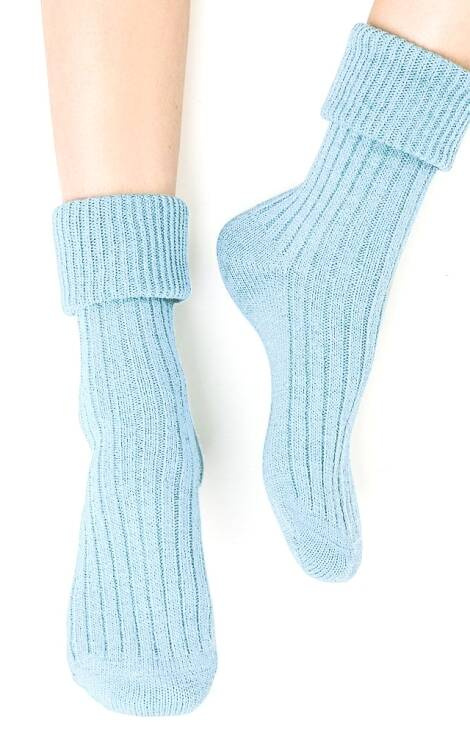 ART..067 Skarpety damskie Do Spania Steven - 051 błękitne 