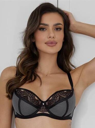 19176 Palermo biustonosz miękki soft Mediolano czarno-grafitowy