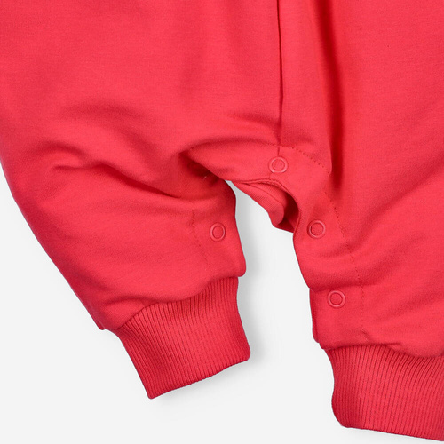 ABN-5066/KOR Łąka Spodnie ogrodniczki z bawełny organicznej Nini różowy