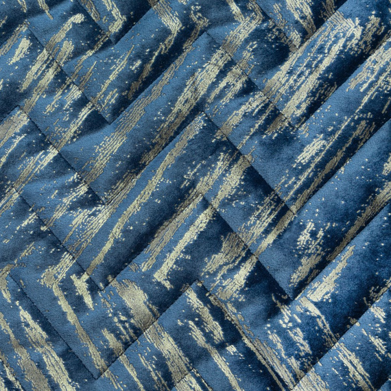 Agata 1 Narzuta dekoracyjna welwetowa wzór geometryczny Eurofirany granat/złoty