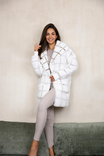 Sensis Delphine Kardigan - biały-kratka