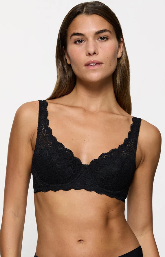 Amourette 300 WHP Triumph czarny – biustonosz wyściełany z fiszbinami, koronka