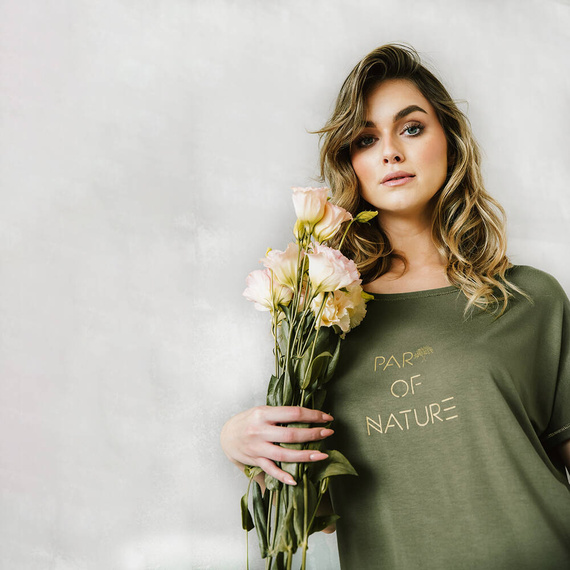 Natura Piżama Damska krótki rękaw, 3/4 spodnie Italian Fashion - khaki