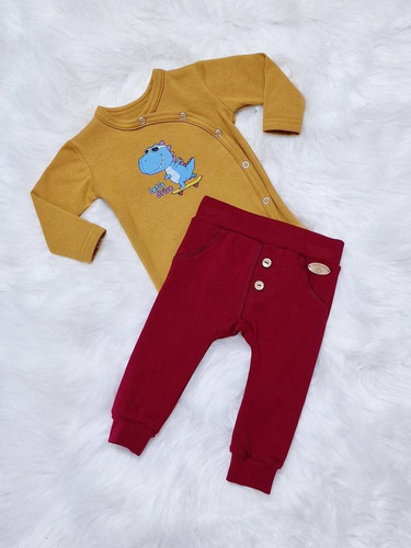 Let's Drive Body z długim rękawem kopertowe Bambarillo musztardowy