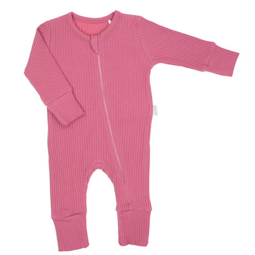 216032 Lala Pajac niemowlęcy Nicol  – bawełna prążkowana, bez stópek, zamek na skos