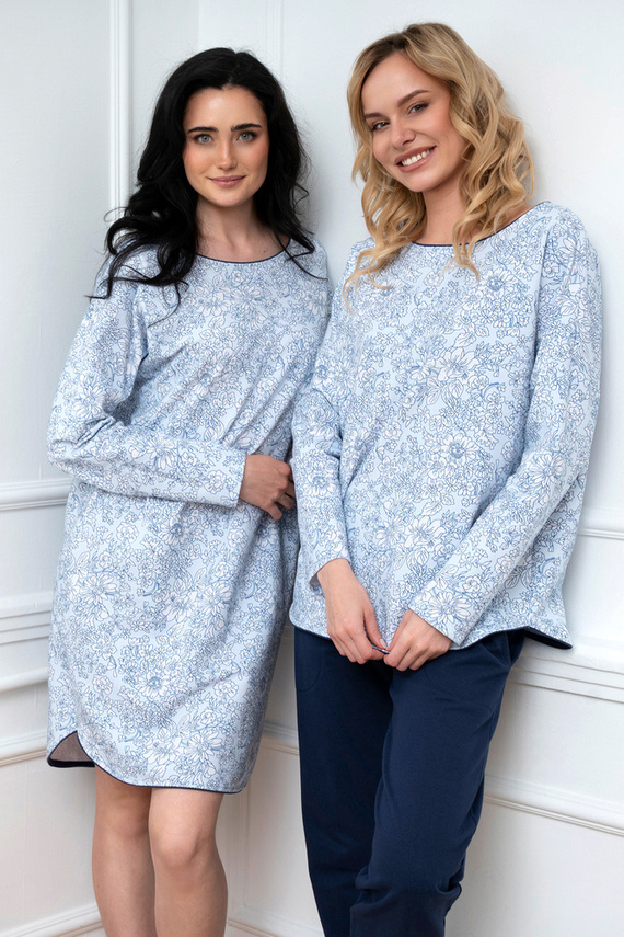 Gracjela koszula nocna Italian Fashion - druk niebieski 