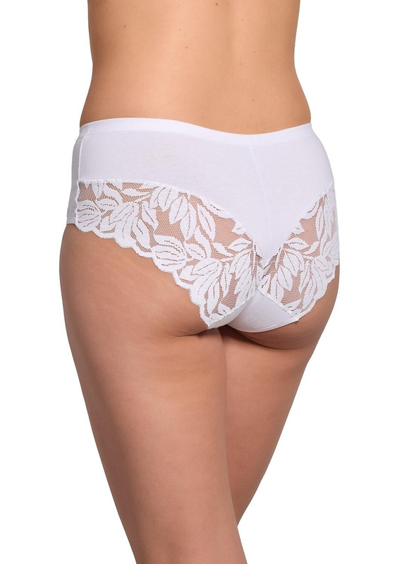 Figi damskie 215 Gabidar bawełna koronka pełne-białe 