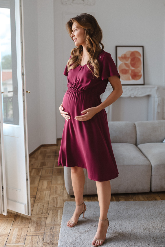 Milk & Love Lovely Dress sukienka ciążowa i do karmienia jagodowa