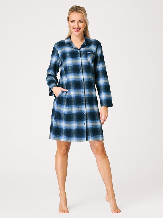 Koszula nocna Key LND 465 jeans flanelowa 100% bawełna na guziki