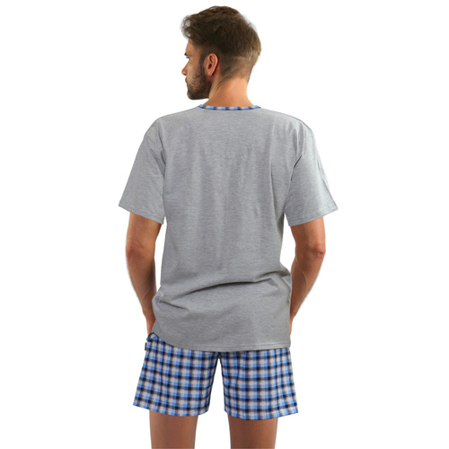 Jasiek Piżama Męska krótki rękaw, spodenki Sesto Senso - jasny melanż 